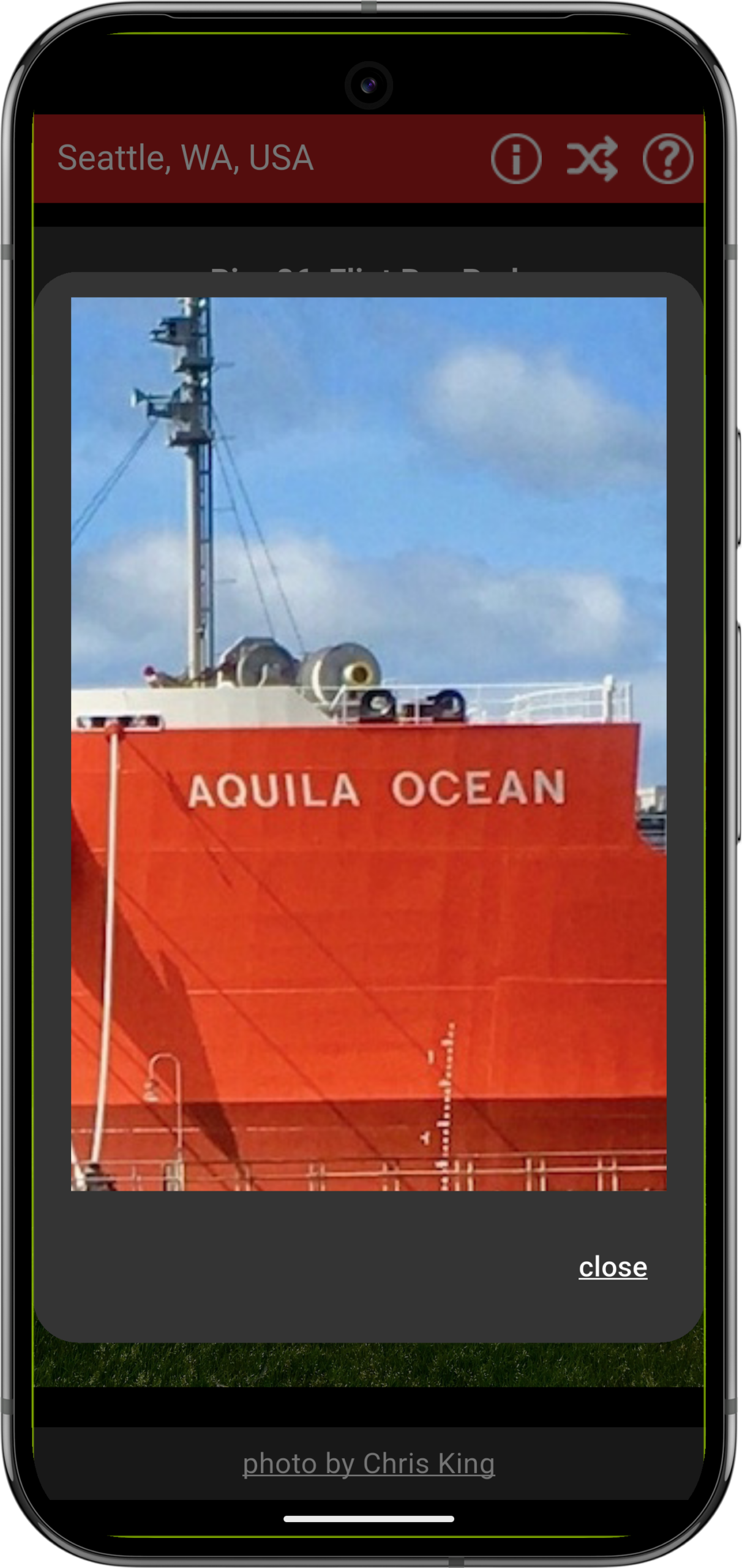 ship details dialog box