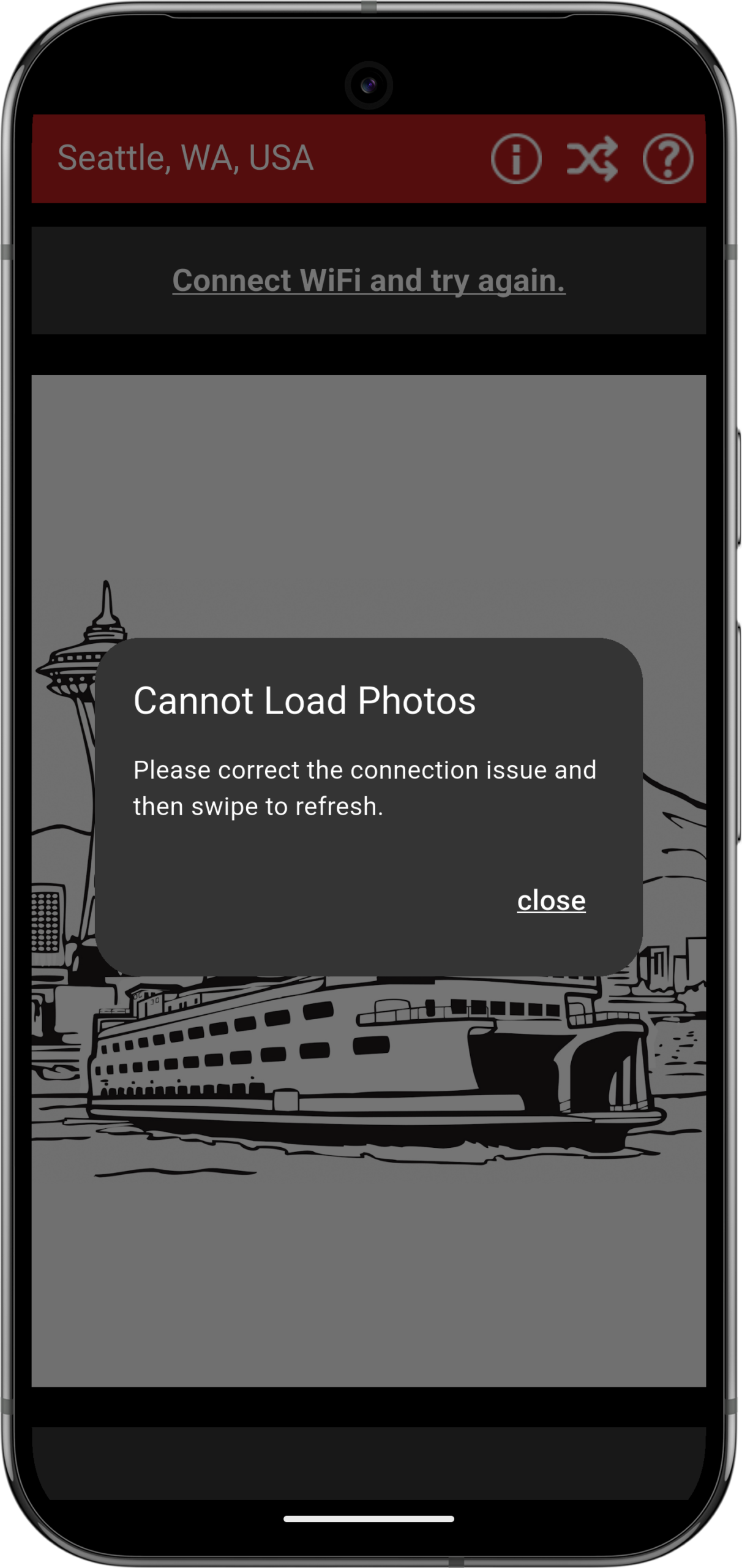 network error dialog box